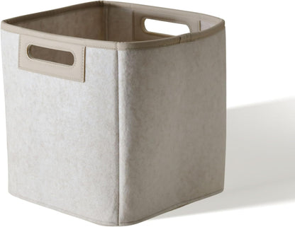 SortJoy Collapsible Felt Storage Bins 10" Cube Carbon Dark Grey