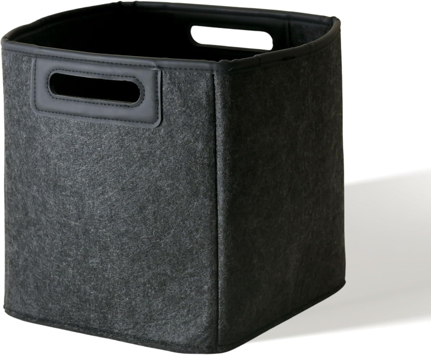 SortJoy Collapsible Felt Storage Bins 10" Cube Carbon Dark Grey